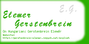 elemer gerstenbrein business card